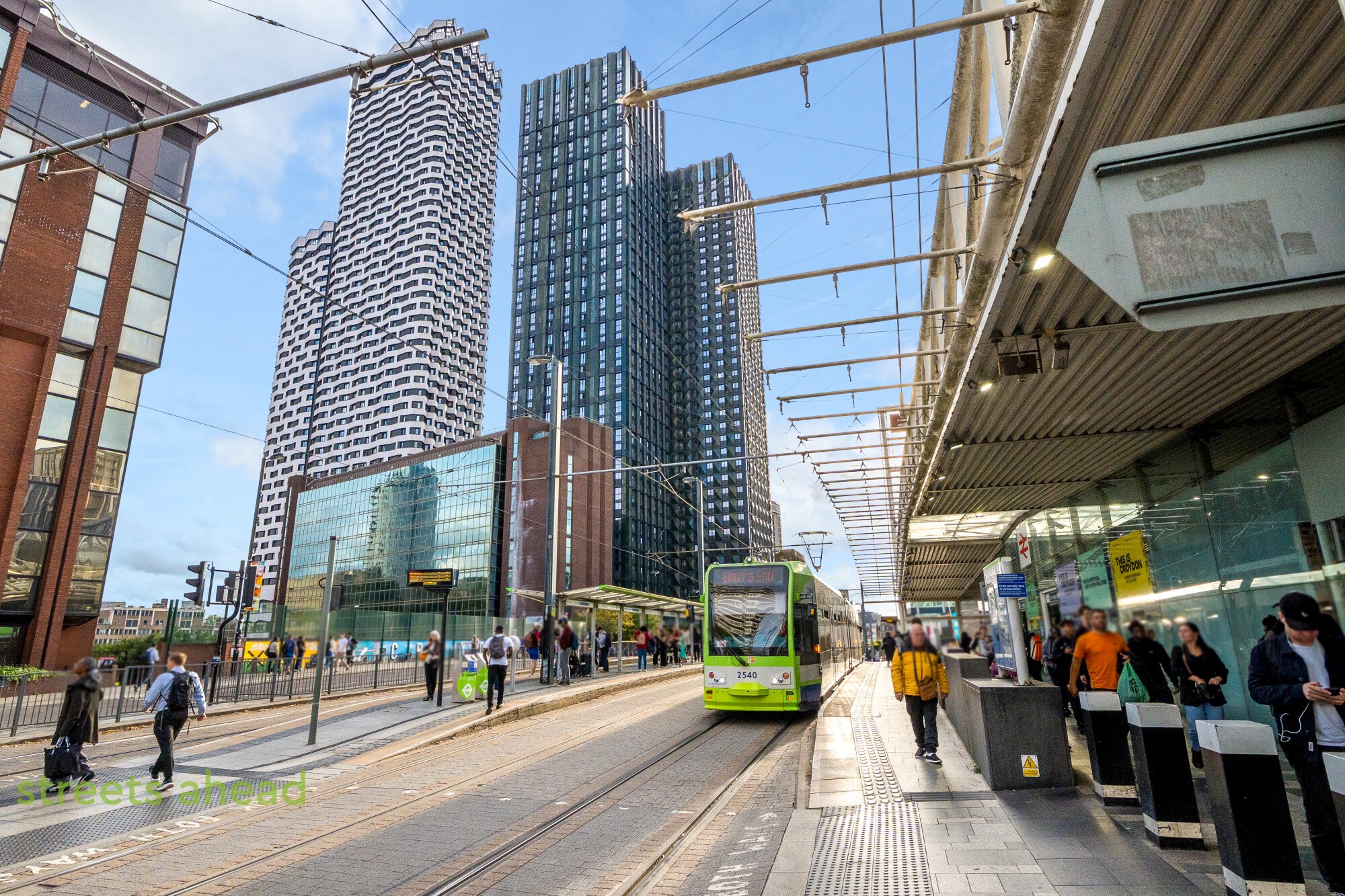 Tram interchange at East Croydon station London tram outside East Croydon railway station